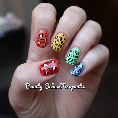 Beauty School Dropouts: Rainbow Leopard Print Nails