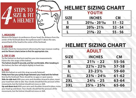 Children S Motorcycle Helmet Size Chart - Infoupdate.org