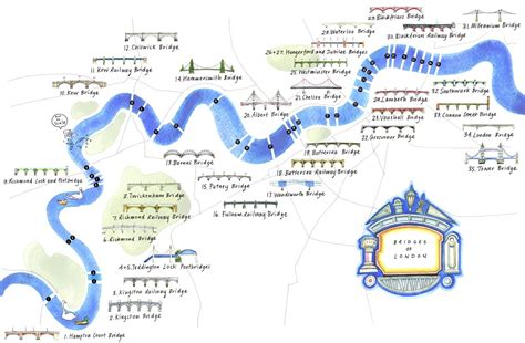 An Illustrated Map Of Bridges On The Thames | Londonist