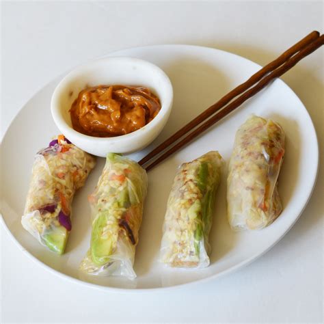 Simple Vegetarian Spring Rolls with Peanut Sauce - Write Styles