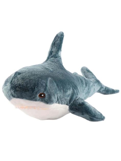 2sizes Giant Shark Stuffed Animal Soft Squishy Shark Toys Giant Shark Plush Pillows Chubby Shark ...