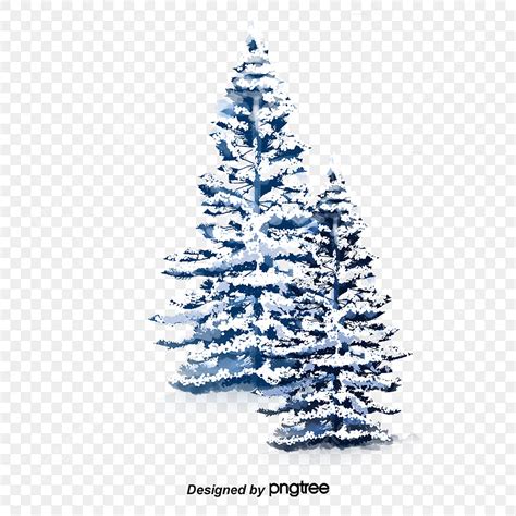 Snowy Pine Hd Transparent, Snowy Pine Trees In Winter, Pine Tree Clipart, Element, Illustration ...