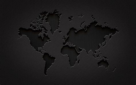 Carbon World map, , grunge art, carbon background, creative, Black ...