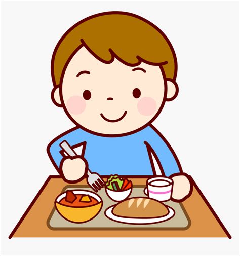 Food Eating Lunch Child Clip Art - Eating Lunch Clipart, HD Png Download - kindpng