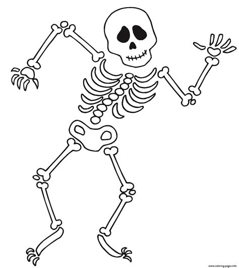 Halloween Dancing Skeleton Bones Coloring page Printable