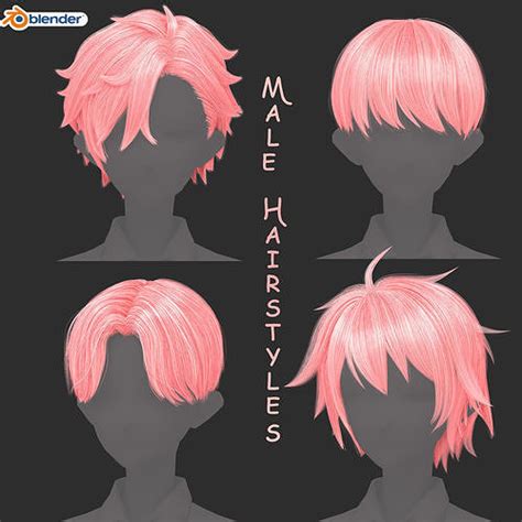 Anime Boy Hairstyles Pack -Blend Files 3D model | CGTrader