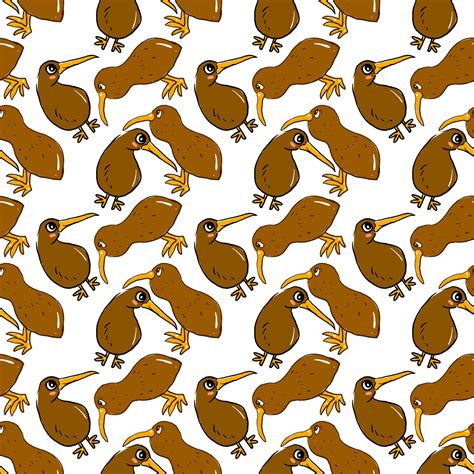 Kiwi bird pattern, illustration, vector on white background. 13752476 ...