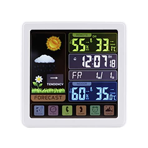 Hygrometers For Humidity Outdoor Thermometer, Color Display, Digital Thermometer With Clock ...