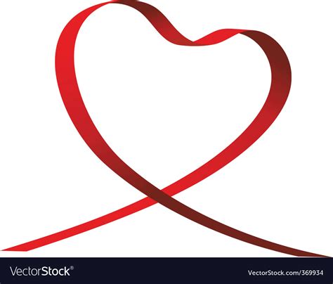 Heart shaped ribbon Royalty Free Vector Image - VectorStock