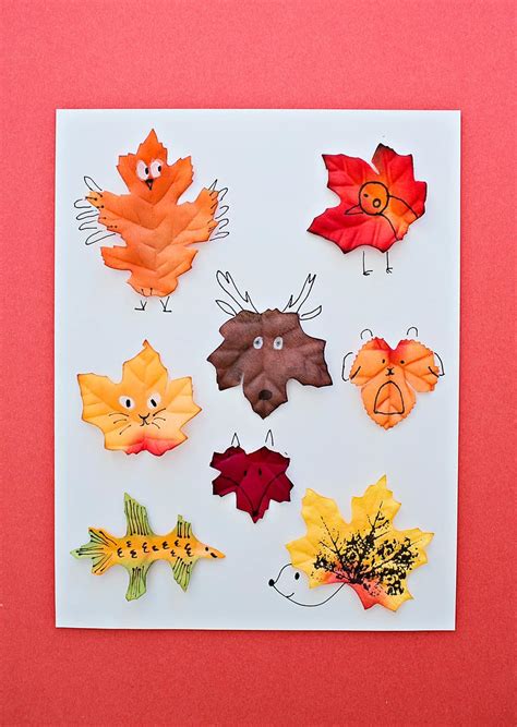 LEAF ANIMAL ART WITH TEMPLATE - hello, Wonderful