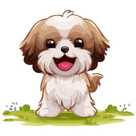 Premium Vector | Shih tzu hugs and happiness furry bonding