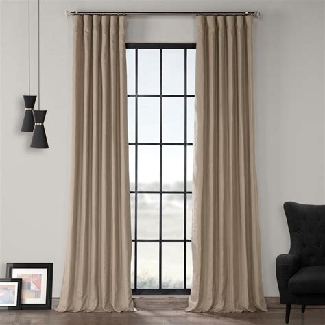 Exclusive Fabrics & Furnishings Flax Beige French Linen Curtain - 50 in. W x 108 in. L-LN-XS1703 ...