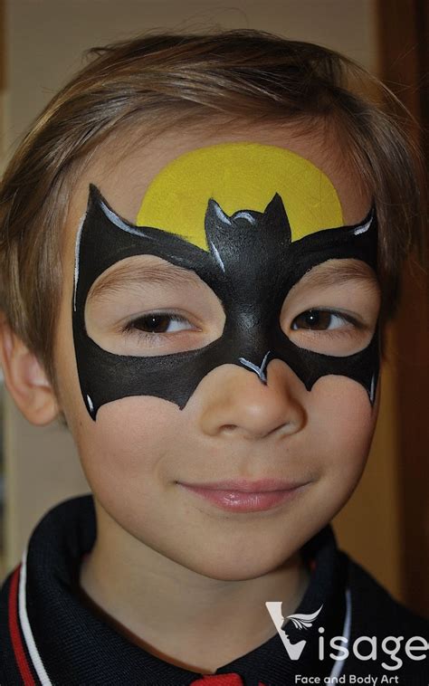 Superhero face painting, Face painting halloween, Batman face paint