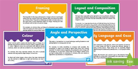 Visual Techniques Display Posters For Visual Literacy