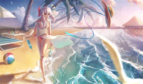 Download Anime Girl Beach Wallpaper | Wallpapers.com