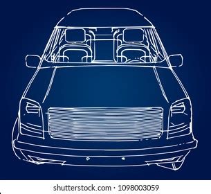 Suv Car Outline Drawing Stock Vector (Royalty Free) 1098003059