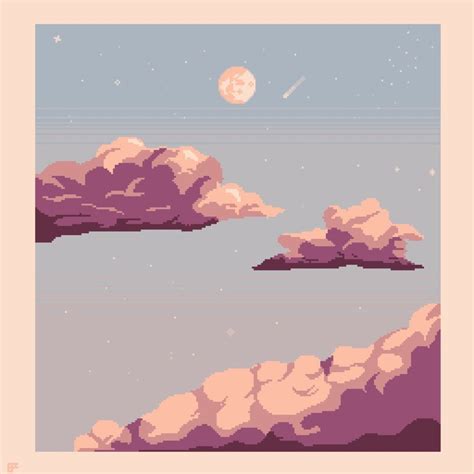 Cloud studying by 8bitnoob | Pixel art landscape, Aesthetic art, Cloud illustration