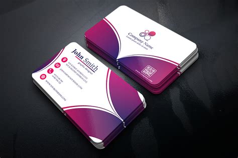 Abstract Business Card Design with 2 different colors (153630) | Business Cards | Design Bundles