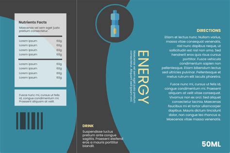 Energy Drink Bottle Label | Label Template