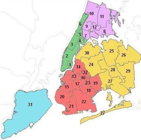 NYC school district map - Map of school districts NYC (New York - USA)