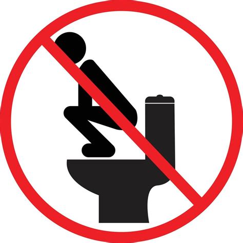 Do not step on toilet seat symbol. No, and permit toilet sign. flat style. 10751570 Vector Art ...