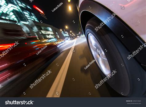 Night City Car Back View Stock Photo 335413424 | Shutterstock