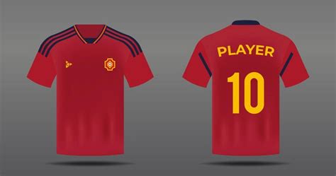 Premium Vector | Soccer Jersey for Spain national Team, Front and Back View