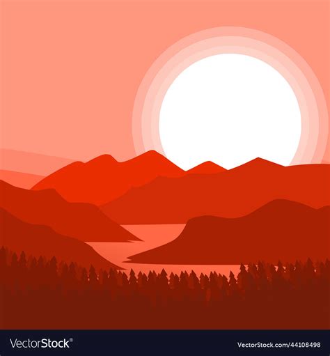 Nature background landscape with mountains Vector Image