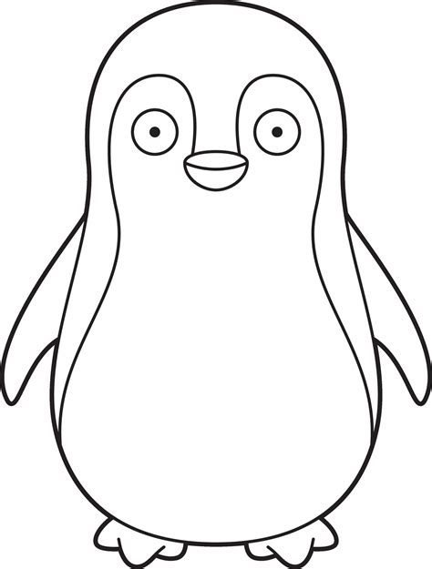 Easy coloring cartoon vector illustration of a penguin 29155647 Vector Art at Vecteezy