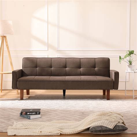 Clearance! Convertible Sofa Bed, Multi-Function Folding Futon Couch, Modern Breathable Linen ...