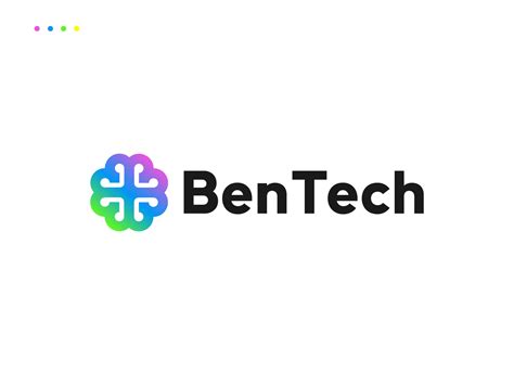 Tech Logo with colorful Symbol | Creative Market