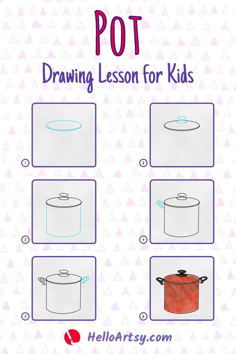 How to Draw a Pot - (6 EASY STEPS!) in 2022 | Drawing lessons for kids ...