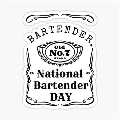 "Copy of national bartender day - Bartender - female - male - National day" Sticker for Sale by ...