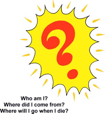 Image: Glowing Question Mark - Who am I Where did I come from Where will I go when I die ...