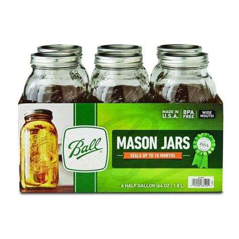 Ball Wide Mouth 1/2 Gallon Mason Jars 6 Pack at Blain's Farm & Fleet