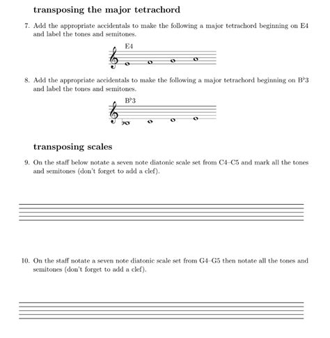 transposing the major tetrachord 7. Add the | Chegg.com