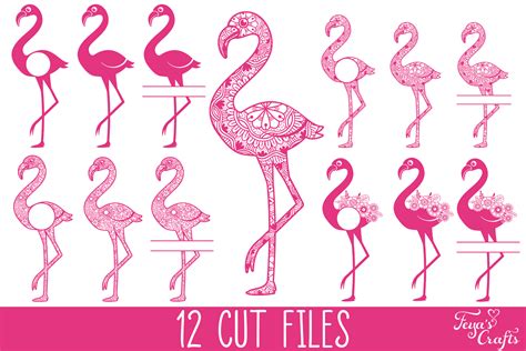 Flamingo SVG, Flamingo Mandala SVG, Flamingo Monogram SVG By Anastasia Feya Fonts & SVG Cut ...