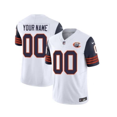 Men's Chicago Bears Active Player Custom 2023 F.U.S.E. White Navy Throwback Limited Football ...