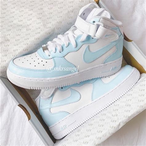 Nike Air Force X Blue Tick Design- (Air Jordan 1), Custom Personalisieren Sie Nach Ihren Eigenen ...