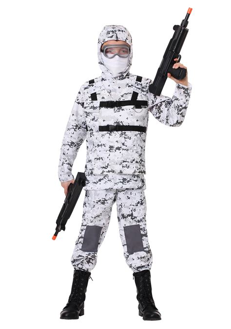 Winter Camo Soldier Costume for Boys | Army Costumes