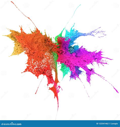 Colorful Paint Splash on White Background Stock Illustration - Illustration of paints ...