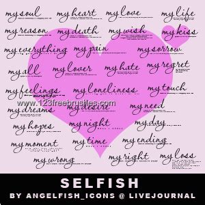 Selfish Lyrics | Letterbox Brushes | 123Freebrushes