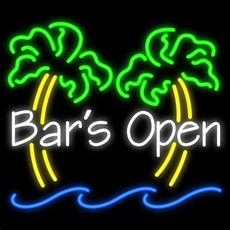 bar open neon sign