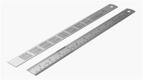 Stainless Steel Ruler 30 Inch 3D Model $9 - .max .obj .ma .fbx .c4d ...