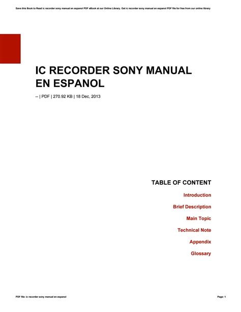 Ic recorder sony manual en espanol by psles27 - Issuu