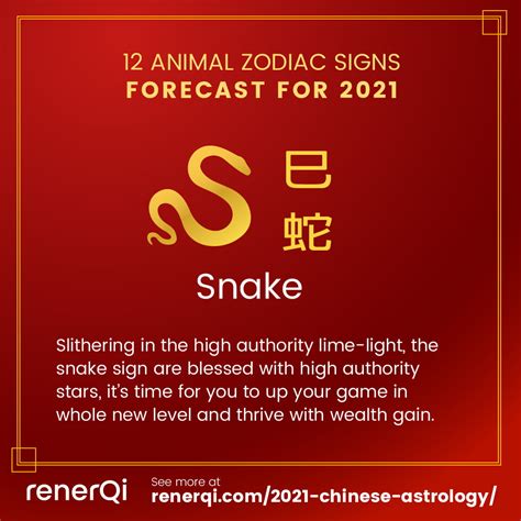 Great year for Snake Zodiac Sign Forecast in 2021 - RenerQi