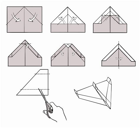 Printable Paper Airplane Folding Template