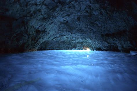 Inside the Blue Grotto on the Amalfi Coast (Island of Capri) Italy ...