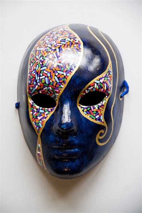 Blue masquerade mask men and women. Venetian carnival costume