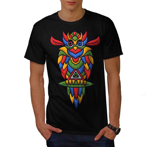 Wellcoda Colorful Owl Mens T-shirt, Fashion Art Graphic Design Printed Tee | eBay